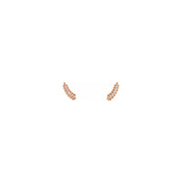Diamond Accented Wheat Leaf Stud Earrings rose (14K) front - Popular Jewelry - New York