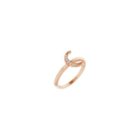 Diamond Crescent Moon Stapelbarer Ring Rose (14K) Haupt - Popular Jewelry - New York