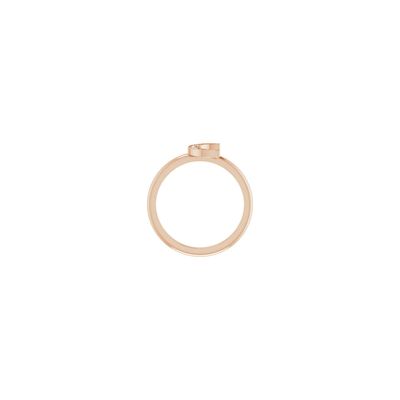 Diamond Crescent Moon Stackable Ring rose (14K) setting - Popular Jewelry - New York