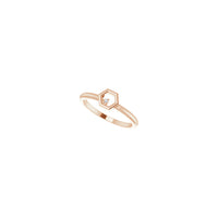 鑽石蜂窩可堆疊單石戒指玫瑰 (14K) 對角線 2 - Popular Jewelry - 紐約