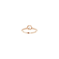 Diamond Honeycomb Stackable Solitaire Ring rose (14K) depan - Popular Jewelry - New York