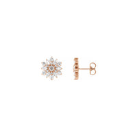 Diamond Iced-Out Snowflake Stud Earrings rose (14K) main - Popular Jewelry - New York