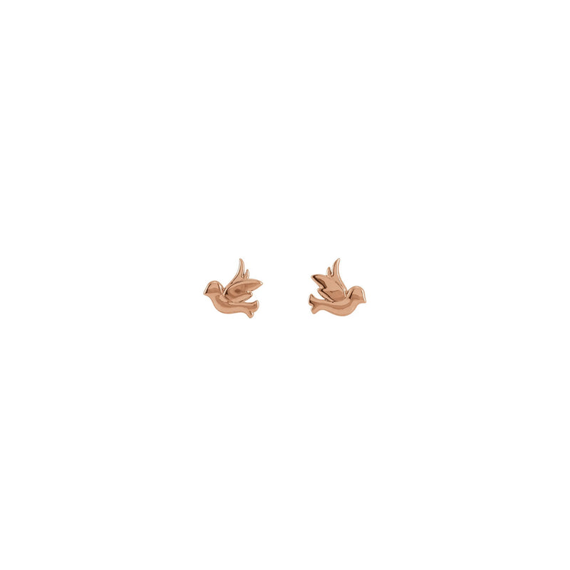 Dove Stud Earrings rose (14K) front - Popular Jewelry - New York