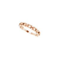 Elongated Cable Link Ring rose (14K) diagonal 2 - Popular Jewelry - New York