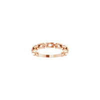 Elongated Cable Link Ring rose (14K) front - Popular Jewelry - New York