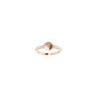 Marquise Diamond Bezel Signet Ring rose (14K) front - Popular Jewelry - Нью-Йорк