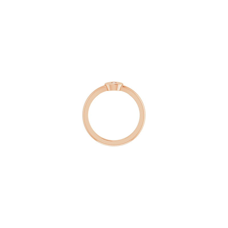 Marquise Diamond Bezel Signet Ring rose (14K) setting - Popular Jewelry - New York