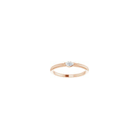Marquise Diamond Stackable Solitaire Ring rose (14K) front - Popular Jewelry - New York