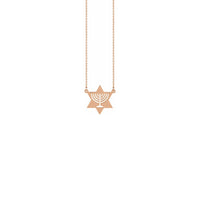 Menorah Star Necklace rose (14K) front - Popular Jewelry - New York