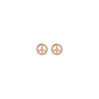 Peace Symbol Stud Earrings rose (14K) front - Popular Jewelry - New York