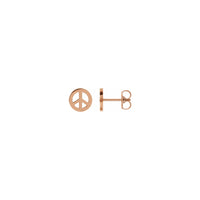Peace Symbol Stud Earrings rose (14K) main - Popular Jewelry - New York