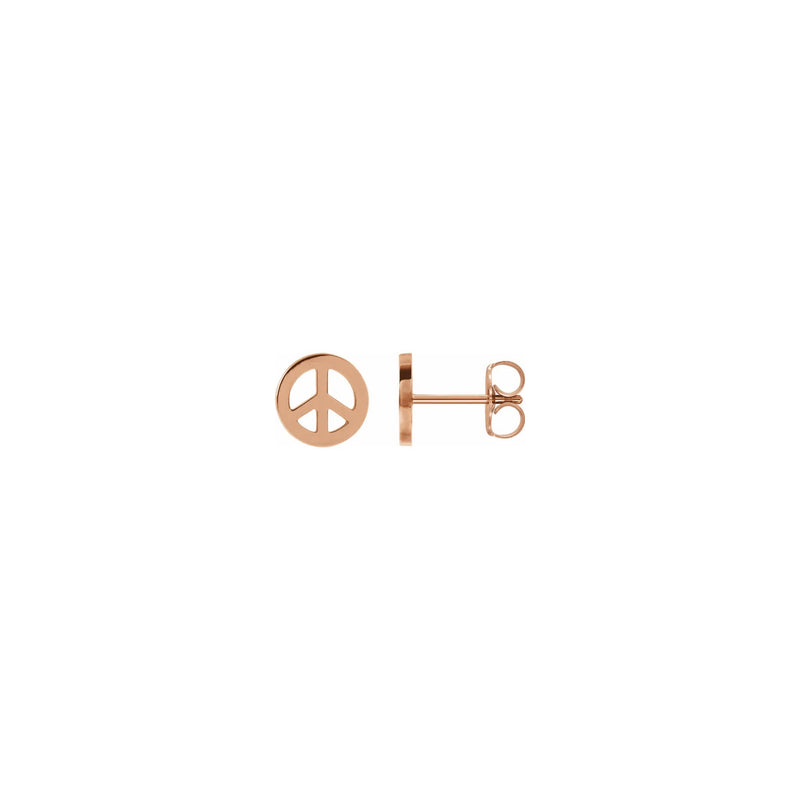 Peace Symbol Stud Earrings rose (14K) main - Popular Jewelry - New York