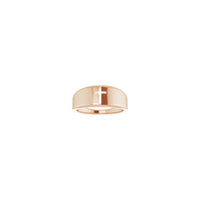 Pierced Cross Ring rose (14K) front  - Popular Jewelry - New York