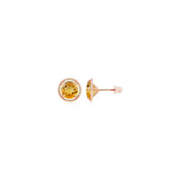 Rope Framed Faux-Citrine Martini Stud Earrings mibangon (14K) main - Popular Jewelry - New York