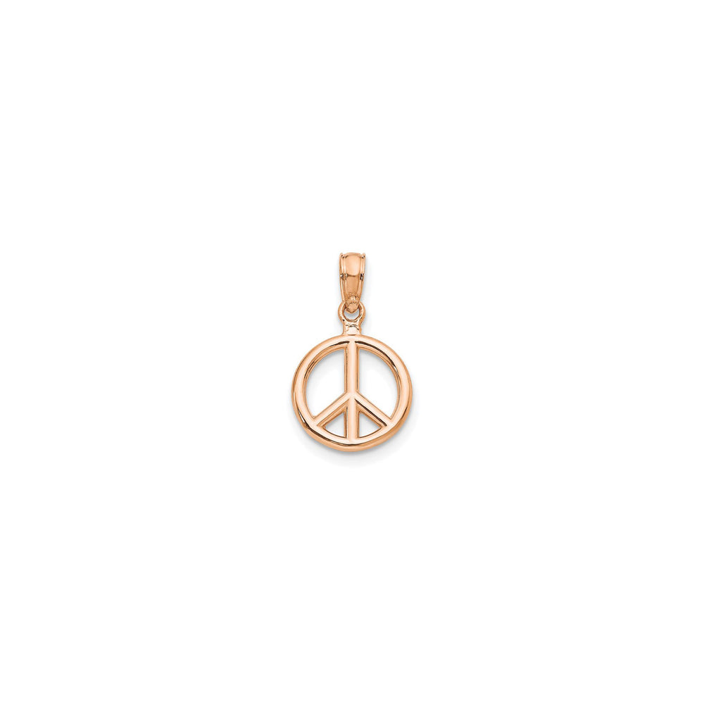 Rose Peace Symbol Pendant (14K) front - Popular Jewelry - New York