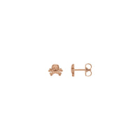 Skull & Crossbones Stud Earrings rose (14K) main - Popular Jewelry - New York