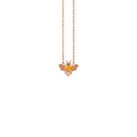 Font Kalung Mantra Permata Spessartite Garnet Bee Gemstone Rose (14K) - Popular Jewelry - New York