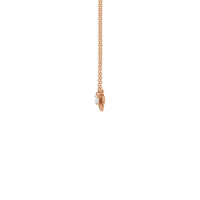 White Sapphire Bee Gemstone Charm Necklace rose (14K) side - Popular Jewelry - New York