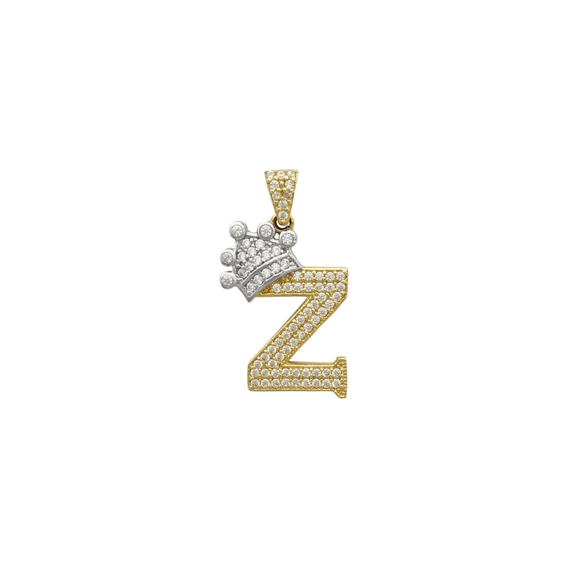 Pave Crowned Initial Letter Z Pendant (14K) front - Popular Jewelry - New York