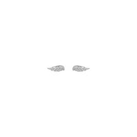 Angel Wing Stud Earrings white (14K) front - Popular Jewelry - New York