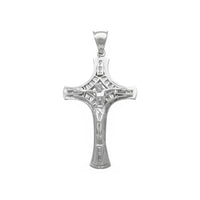 Baguette Iced-Out Crucifix obesek (14K) spredaj - Popular Jewelry - New York