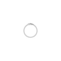 Crescent Moon & North Star Stackable Ring white (14K) setting - Popular Jewelry - New York