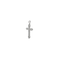 Diamond Budded Cross Pendant large (14K) side - Popular Jewelry - ניו יארק