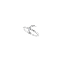 Diamond Crescent Moon saliekamais gredzens balts (14K) diagonāle - Popular Jewelry - Ņujorka