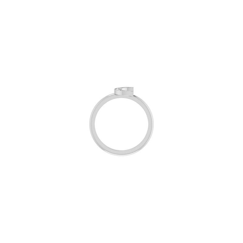 Diamond Crescent Moon Stackable Ring white (14K) setting - Popular Jewelry - New York