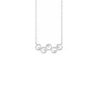 Dijamantna saća ogrlica bijela (14K) sprijeda - Popular Jewelry - New York