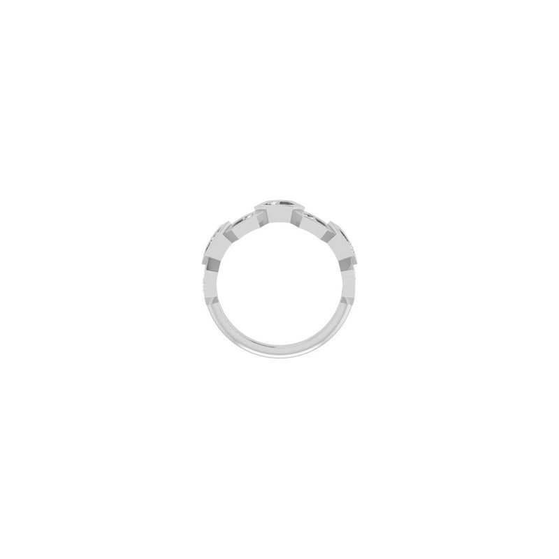 Diamond Honeycomb Stackable Ring white (14K) setting view - Popular Jewelry - New York