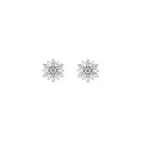 Diamond Iced-Out Snowflake Stud Earrings white (14K) front - Popular Jewelry - New York