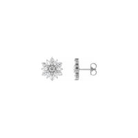 Aretes de diamantes con forma de copo de nieve helados blanco (14K) principal - Popular Jewelry - Nueva York