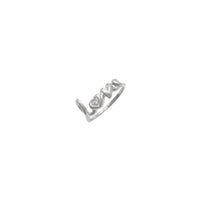 Diamond "love" Script Font Ring white (14K) diagonal - Popular Jewelry - New York