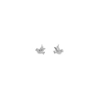 Dove Stud Earrings white (14K) front - Popular Jewelry - New York