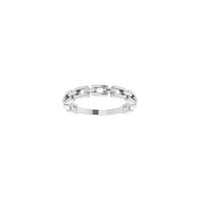 Elongated Cable Link Ring white (14K) front - Popular Jewelry - New York
