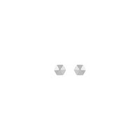 Hexagon Stud Earrings white (14K) front - Popular Jewelry - New York