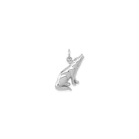 Howling Wolf Pendant white (14K) front - Popular Jewelry - New York