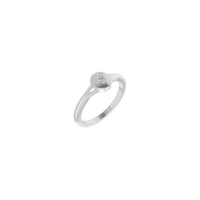 Marquise Diamond Bezel Signet Ring white (14K) diagonal - Popular Jewelry - New York
