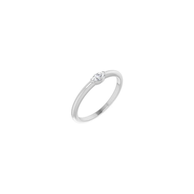 Marquise Diamond Stackable Solitaire Ring white (14K) diagonal - Popular Jewelry - New York