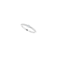 Marquise Diamond Stackable Solitaire Ring putih (14K) pepenjuru 2 - Popular Jewelry - New York