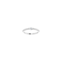 欖尖形鑽石可疊戴單石戒指白色 (14K) 正面 - Popular Jewelry - 紐約