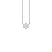 Menorah Star Necklace white (14K) front - Popular Jewelry - New York