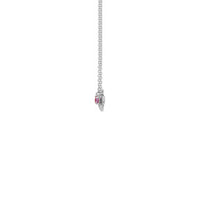 粉红蓝宝石蜜蜂宝石魅力项链白（14K）侧面- Popular Jewelry  - 纽约