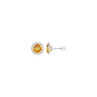Rope Framed Faux-Citrine Martini Stud Earrings (14K)