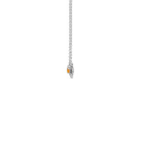 Spessartite Garnet Bee Gemstone Charm Necklace spî (14K) aliyê - Popular Jewelry - Nûyork