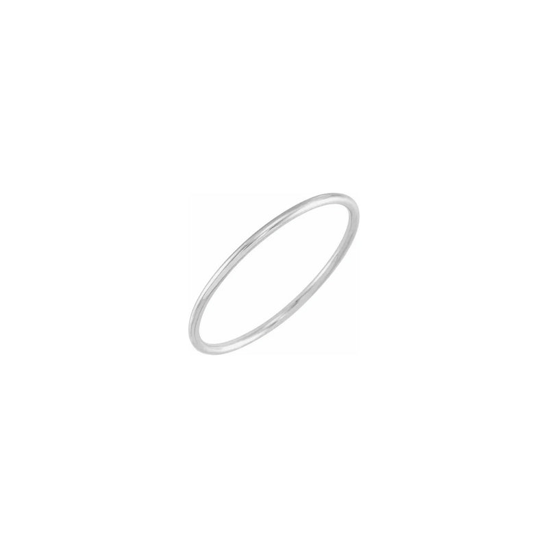 Stackable Plain Band Ring white (14K) diagonal - Popular Jewelry - New York