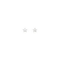 星星耳環白色 (14K) 正面 - Popular Jewelry - 紐約