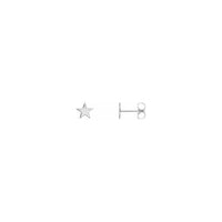 Arracades Star Stud blanc (14K) principal - Popular Jewelry - Nova York