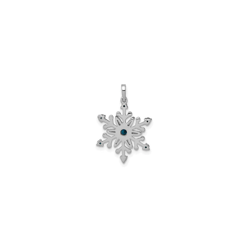 White & Blue Diamond Snowflake Pendant (14K) back - Popular Jewelry - New York